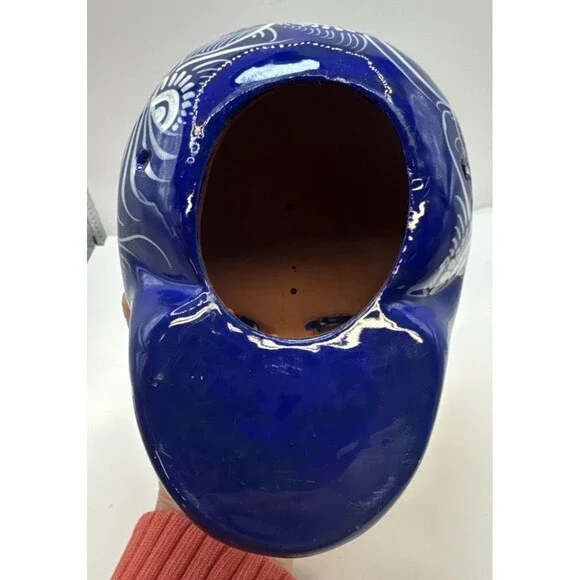 Talavera Mexican Day of the Dead Sugar Skull 6" Pottery Muertos Folk Art redware - Picture 6 of 7